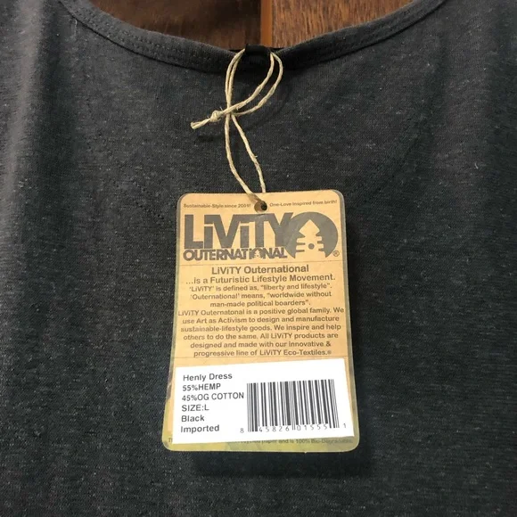 LiViTY Dark Gray (Black) Sleeveless Tee Shirt Dress - Picture 3 of 10